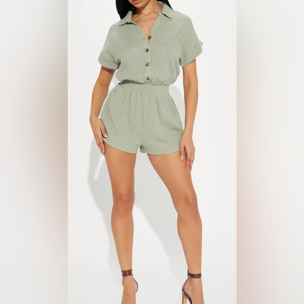 Old Navy Olive Green Romper